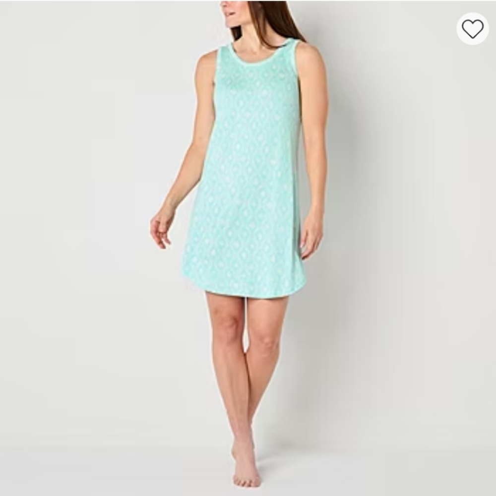 COOL & CALM nightgown SIZE LARGE & XL sleeveless AQUA